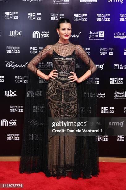 Rym Saidi attends the Opening Night Gala screening of "What's Love Got To Do With It?" at the Red Sea International Film Festival on December 01,...