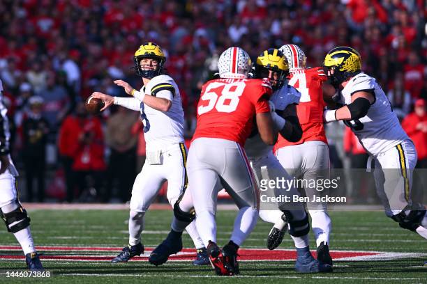 McCarthy of the Michigan Wolverines throws the ball during the third quarter of a game against the Ohio State Buckeyes at Ohio Stadium on November...