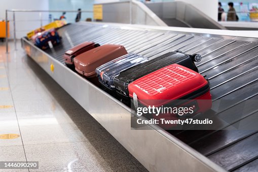 Luggages on Conveyor belt in the airport Luggages on Conveyor belt in the airport