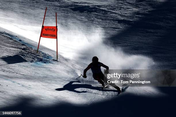 Sam Mulligan of Team Canada skis the Birds of Prey race course during the Audi FIS Alpine Ski World Cup Men's Downhill Training at Beaver Creek...