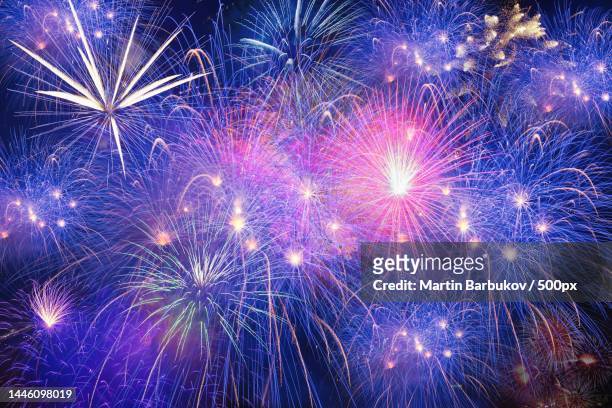 low angle view of firework display at night,bulgaria - bonfire night stock pictures, royalty-free photos & images