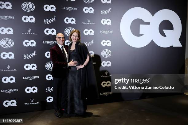 Stanley Tucci and Felicity Blunt attend the "GQ Men Of The Year" Red Carpet at Palazzo Serbelloni on December 01, 2022 in Milan, Italy.