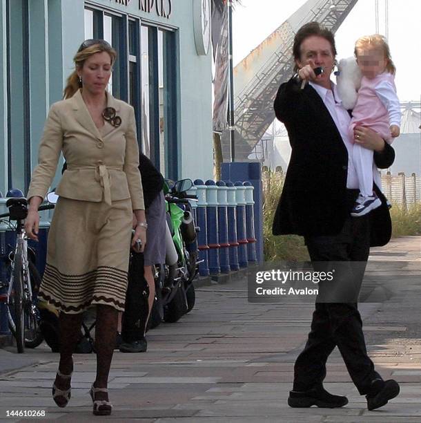 Sir Paul and Heather McCartney with baby Beatrice Milly go out to a noodle bar by the seaside. After lunch Heather spoke of her terror of her baby...