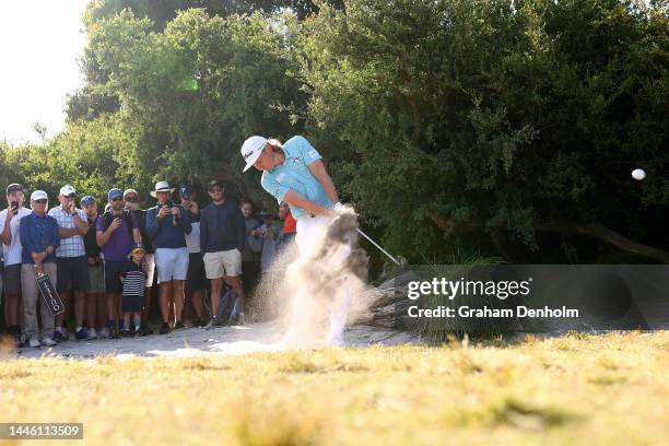 Cameron Smith of Australia plays a shot from the rough during Day 2 of the 2022 ISPS HANDA Australian Open at Kingston Heath on December 02, 2022 in...