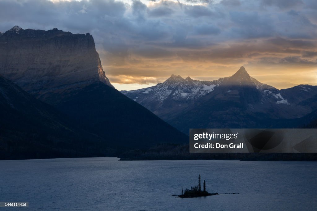 Sunset above St Mary Lake