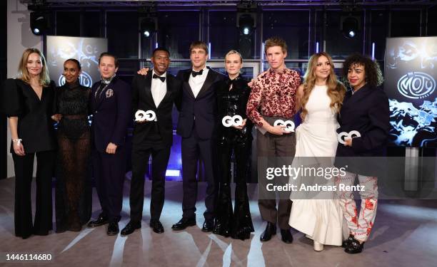 Andrea Latten , Hadnet Tesfai, Trystan Pütter, David Alaba,Tobias Frericks , Diane Kruger, Eddie Redmayne, Enissa Amani and Martine Rose pose on...