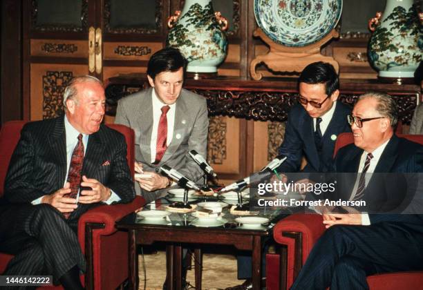 Secretary of State George Shultz meeting with Chinese Premier Zhao Ziyang, Beijing, China, March 1987.