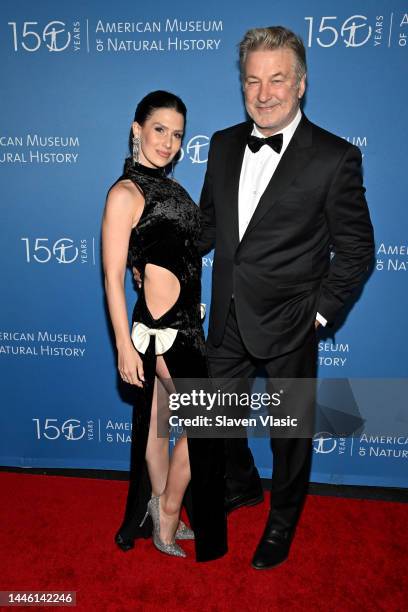 Hilaria Baldwin and Alec Baldwin attend the American Museum of Natural History's 2022 Museum Gala on December 01, 2022 in New York City.