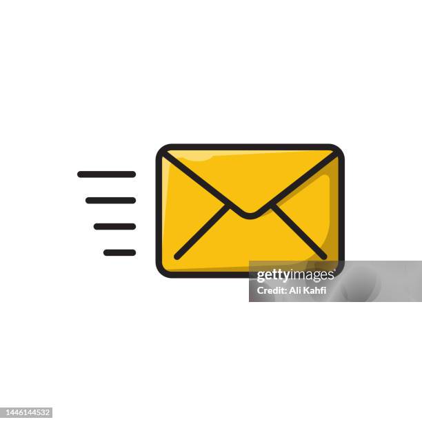 mail fast sent icon - pressing send stock illustrations