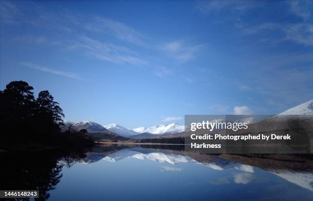 loch tula and the black mounts in scotland - argyle stock pictures, royalty-free photos & images