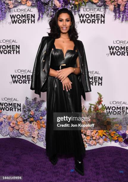 Leyna Bloom attends L'Oréal Paris' Women of Worth Celebration at The Ebell Club of Los Angeles on December 01, 2022 in Los Angeles, California.