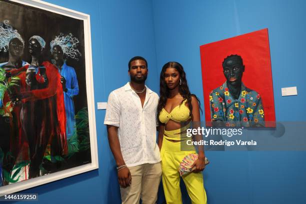 Broderick Hunter and Mariama Diallo attend 'The Crown We Never Take Off' Art Basel VIP Preview presented by Prime Video in Celebration of New Series...