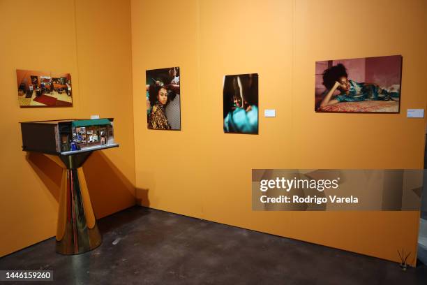 View of the art installations during 'The Crown We Never Take Off' Art Basel VIP Preview presented by Prime Video in Celebration of New Series...