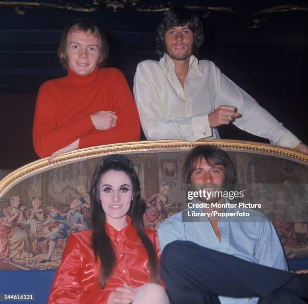 The Bee Gees clockwise: Colin Petersen, brothers, Barry & Maurice Gibb and their sister, Lesley Gibb.; April 1969;