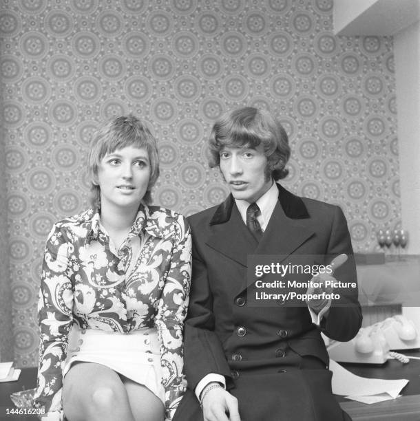 Robin Gibb with Clare Torry ; At publicity shoot for the release of Clare Torry's first single, "Love for Living". ; 17th June 1969;