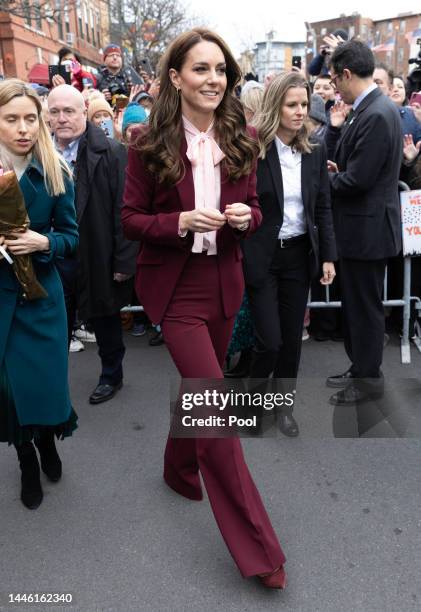 Catherine, Princess of Wales during a visit to Roca, a non-profit organisation focusing on high-risk young people between the ages of 16-24 years old...