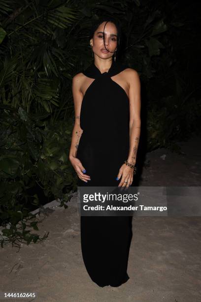 Zoe Kravitz attends the Saint Laurent Art Basel Miami Beach Party on December 01, 2022 in Miami Beach, Florida.