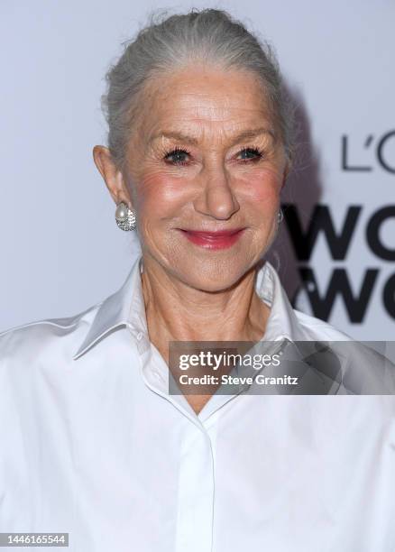 Helen Mirren arrives at the L'Oréal Paris' Women Of Worth Celebration at The Ebell Club of Los Angeles on December 01, 2022 in Los Angeles,...