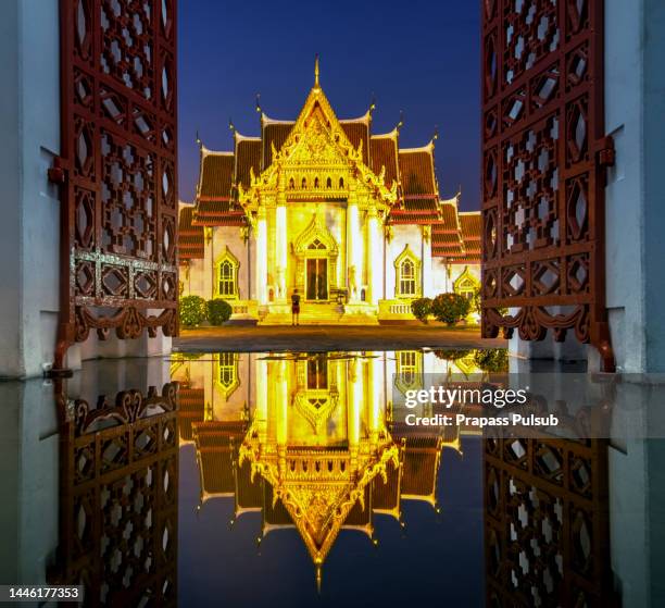 thailand temple.wat benchamabophit are big temple in bangkok thailand. - wat stock pictures, royalty-free photos & images