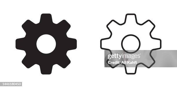 setting icon. tools, cog, gear sign isolated on white background - 3 circle logo stock illustrations