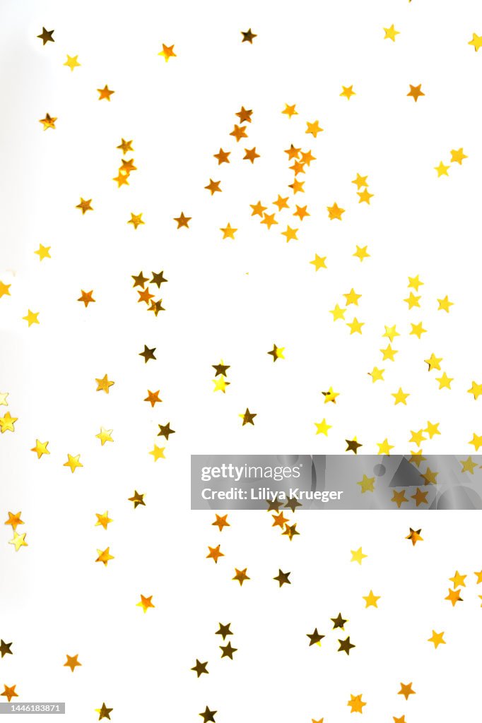 White background with shining stars.