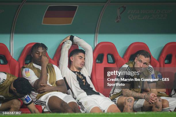 Armel Bella Kotchap , Kai Havertz, David Raum of Germany look dejected, GES/ Fussball/ WM 2022: Spiel 44: Costa Rica 12.2022, Football / Soccer:...
