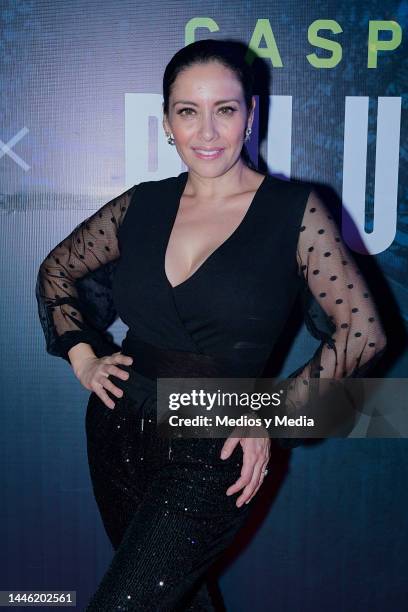 Sugey Abrego poses for a photo during the red carpet as part of the Tennis Fest GNP at Plaza Mexico on December 1, 2022 in Mexico City, Mexico.