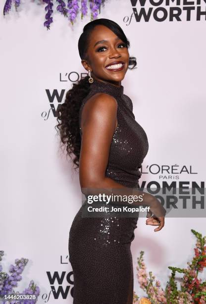 Aja Naomi King attends L'Oréal Paris' Women Of Worth Celebration at The Ebell Club of Los Angeles on December 01, 2022 in Los Angeles, California.