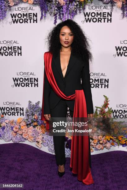 Kat Graham attends L'Oréal Paris' Women Of Worth Celebration at The Ebell Club of Los Angeles on December 01, 2022 in Los Angeles, California.