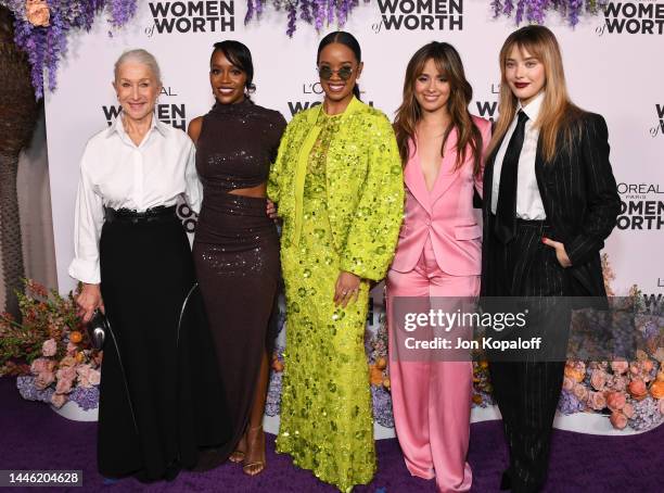 Helen Mirren, Aja Naomi King, H.E.R., Camila Cabello and Katherine Langford attend L'Oréal Paris' Women Of Worth Celebration at The Ebell Club of Los...