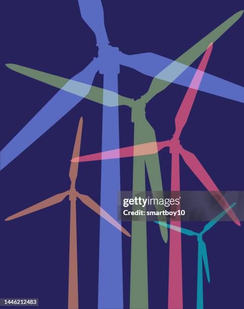 wind turbines - renewable energy stock illustrations