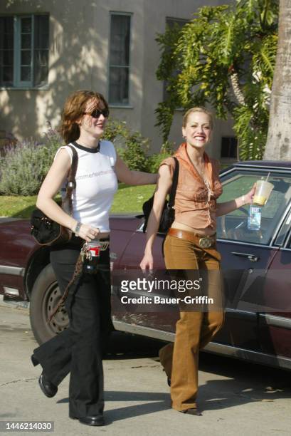 Winona Ryder and Brittany Murphy are seen on April 21, 2002 in Los Angeles, California.