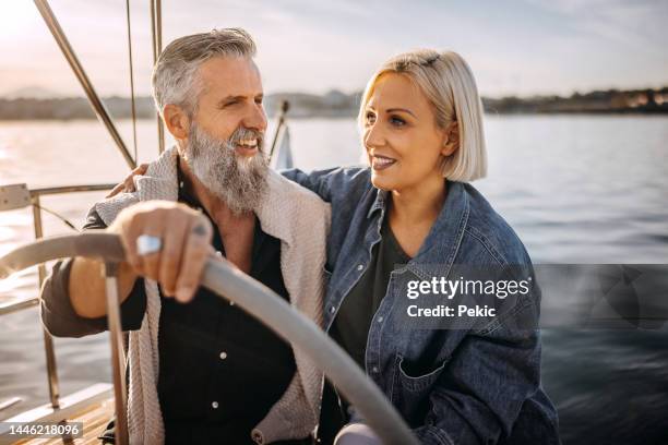 wherever i go, i go with you - sailing couple stock pictures, royalty-free photos & images