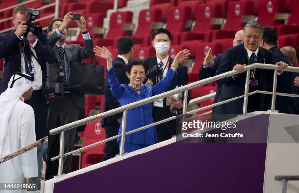 Princess Hisako of Takamado of Japan, Japan Football Association JFA President Kozo Tashima the FIFA World Cup Qatar 2022 Group E match between Japan...