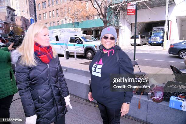 Alice Gainer and Valerie Reyes Jimenez attend World AIDS Day 2022: Reading of the Names of those lost to HIV/AIDS at NYC AIDS Memorial on December...