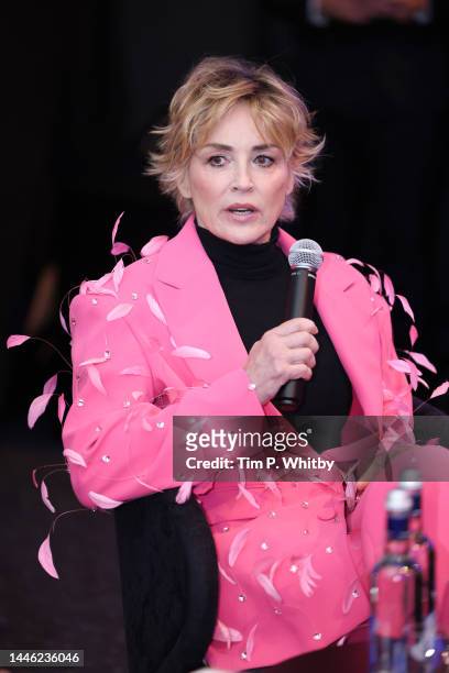 Sharon Stone onstage during the in Conversation with Sharon Stone at the Red Sea International Film Festival on December 02, 2022 in Jeddah, Saudi...