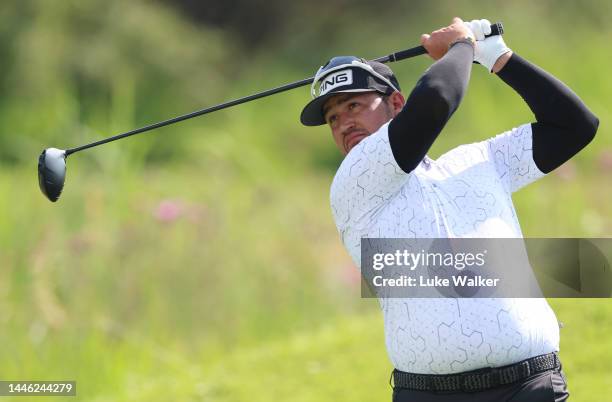 Thriston Lawrence of South Africa plays his tee shot on the 15th hole during Day Two of the Investec South African Open Championship at Blair Atholl...