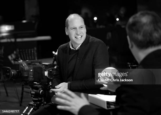 Prince William, Prince of Wales smiles at rehearsals for the Earthshot Awards at MGM Music Hall at Fenway on December 01, 2022 in Boston,...