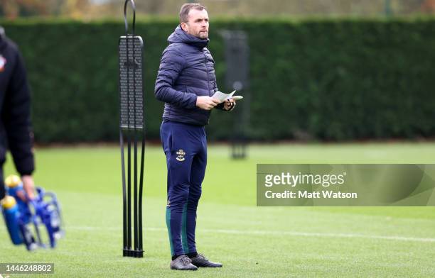 Southampton manager Nathan Jones during a Southampton FC training session at the Staplewood Campus on December 02, 2022 in Southampton, England.