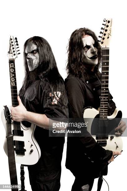 Jim Root, #4, and Mick Thompson, #7, of Slipknot, shot in Des Moines, Iowa, 27/06/08 -;