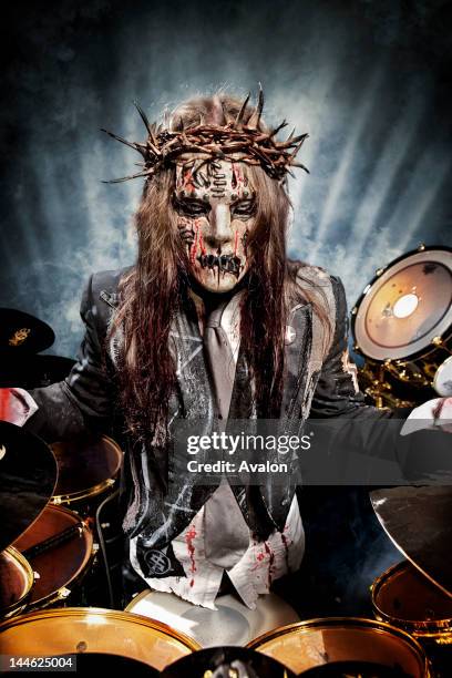 Joey Jordison, #1, of Slipknot, shot in Des Moines, Iowa, 27/06/08 -;