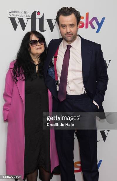 Louise Burton and Daniel Mays arrive at the "Sky Women In Film And TV Awards" 2022 at London Hilton on December 02, 2022 in London, England.