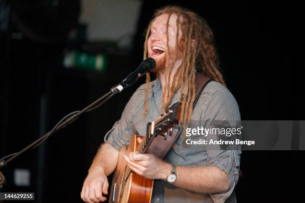 Newton Faulkner performs on stage at Cockpit on May 16, 2012 in Leeds, United Kingdom.
