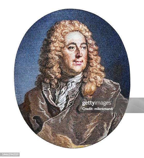 portrait of john law, scottish economist who distinguished money, a means of exchange, from national wealth dependent on trade - paradies stock pictures, royalty-free photos & images