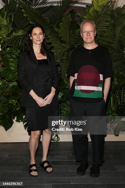 Bettina Korek and Hans Ulrich Obrist attend W Magazine and Burberry’s Art Basel Celebration on December 01, 2022 in Miami Beach, Florida.