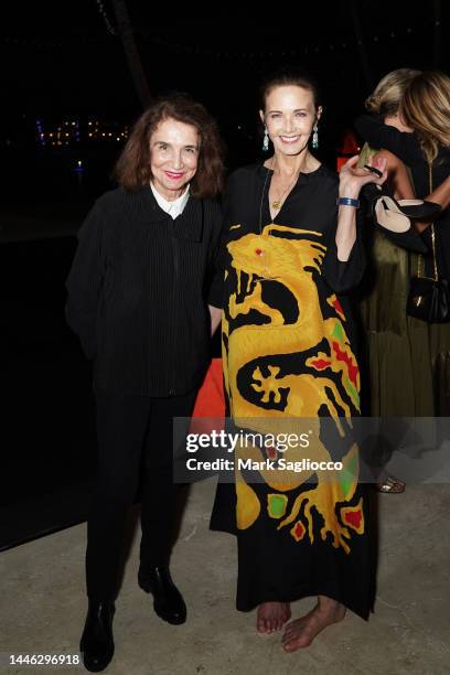 Irena Hochman and Lynda Carter attend W Magazine and Burberry’s Art Basel Celebration on December 01, 2022 in Miami Beach, Florida.