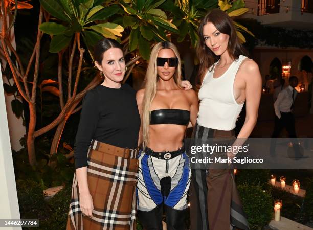 Sara Monves wearing Burberry, Kim Kardashian and Karlie Kloss wearing Burberry, attends W Magazine and Burberry’s Art Basel Celebration on December...