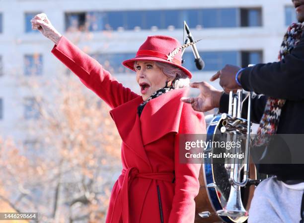 Jane Fonda hosts Fire Drill Fridays to call attention to the growing climate crisis and demand that President Biden declare a climate emergency at a...