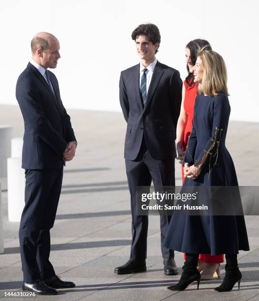 Prince William, Prince of Wales, Jack Schlossberg, Tatiana Schlossberg and Caroline Kennedy visit the John F. Kennedy Presidential Library and Museum...