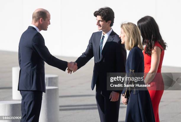 Prince William, Prince of Wales, Jack Schlossberg, Tatiana Schlossberg and Caroline Kennedy visit the John F. Kennedy Presidential Library and Museum...